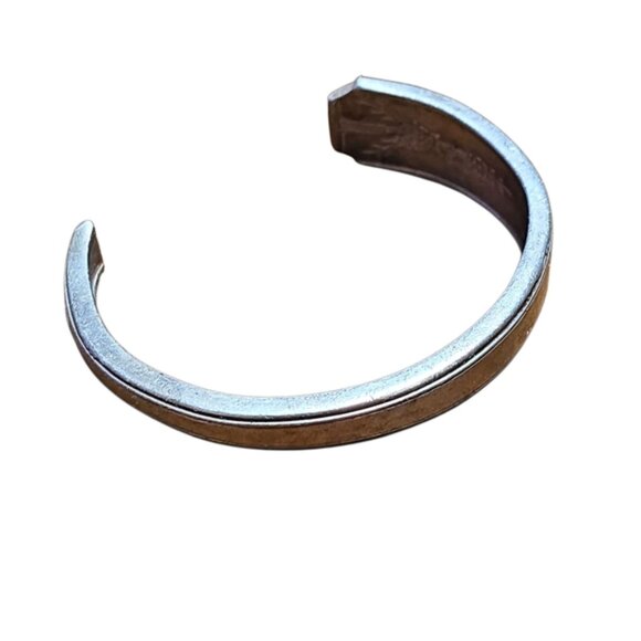 Hand Forged Silver Tone 12 Cuff Bracelet - Picture 2 of 2